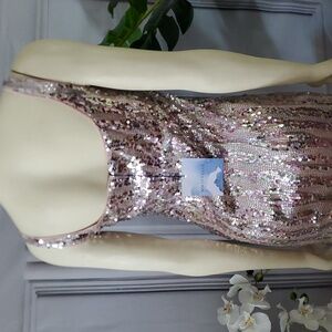 Majorelle Sequin Sleeveless Maxi Midi Dress Dress Tank Sleeves Side Slit New S